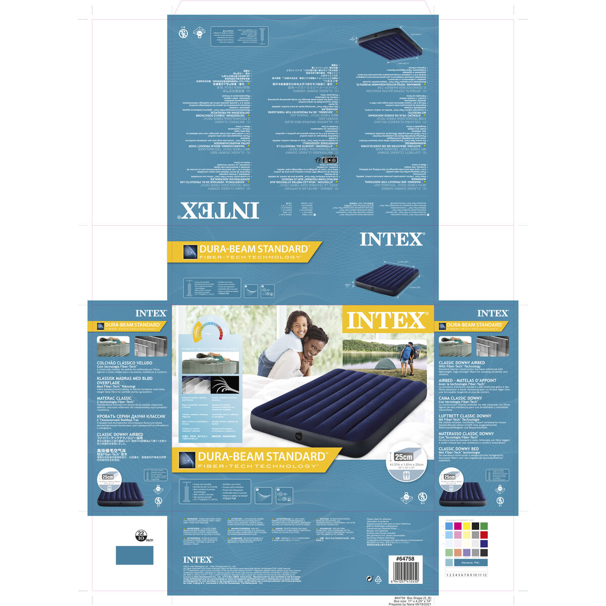 Φουσκωτό Στρώμα Intex 64758 137 x 191 x 25 cm (191 x 137 x 25 cm)