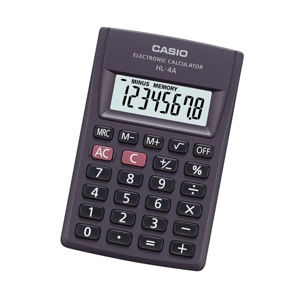 Αριθμομηχανή Casio HL-4A Γκρι Ρητίνη 8 x 5 cm Αριθμομηχανή Casio HL-4A Γκρι Ρητίνη 8 x 5 cm