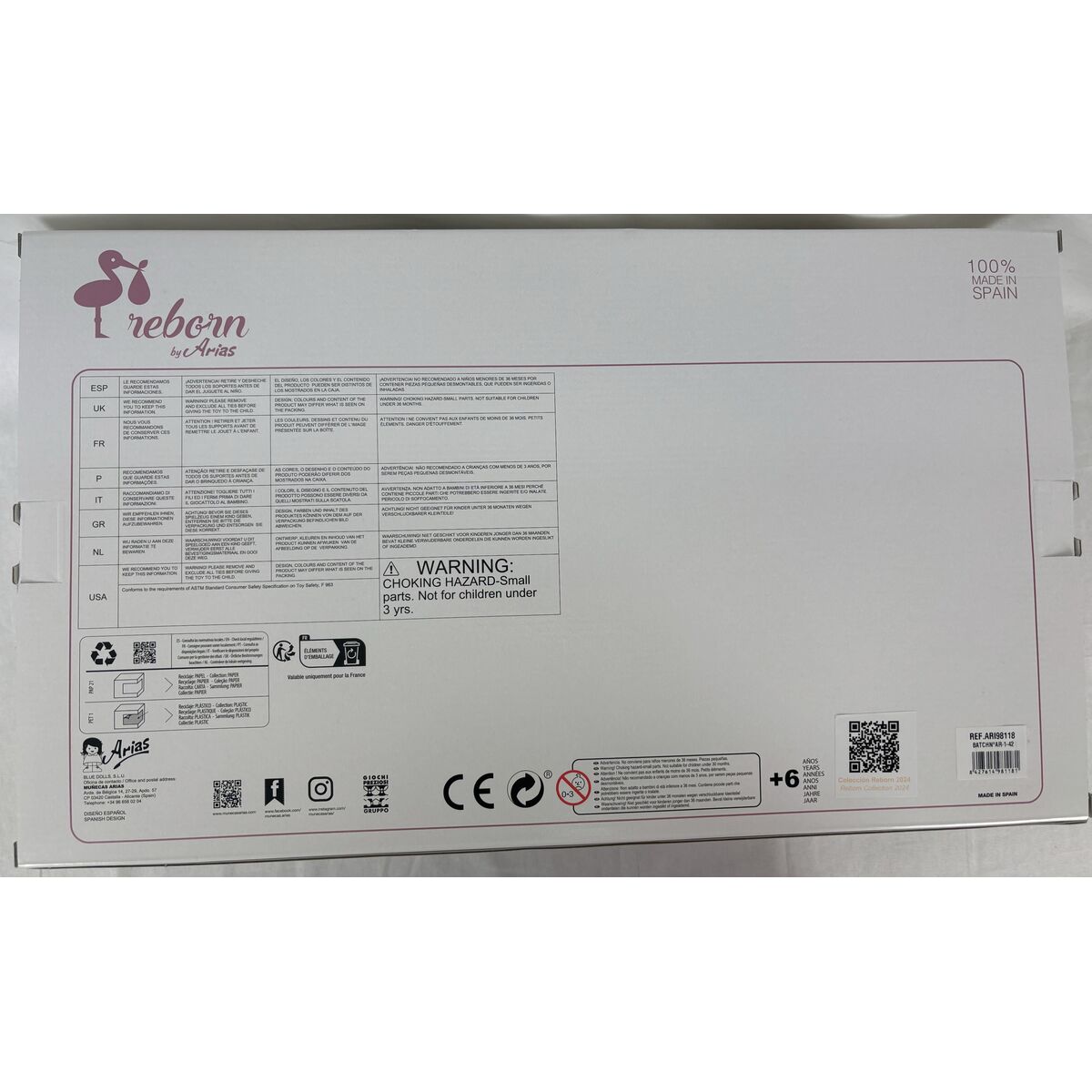 Αναγεννημένες κούκλες Arias 98118 45 cm Αναγεννημένες κούκλες Arias 98118 45 cm