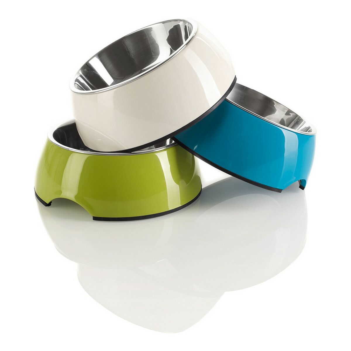 Ταΐστρα σκύλων Hunter μελαμίνη Ανοξείδωτο ατσάλι Λευκό 350 ml (18,5 x 18,5 x 9,5 cm)