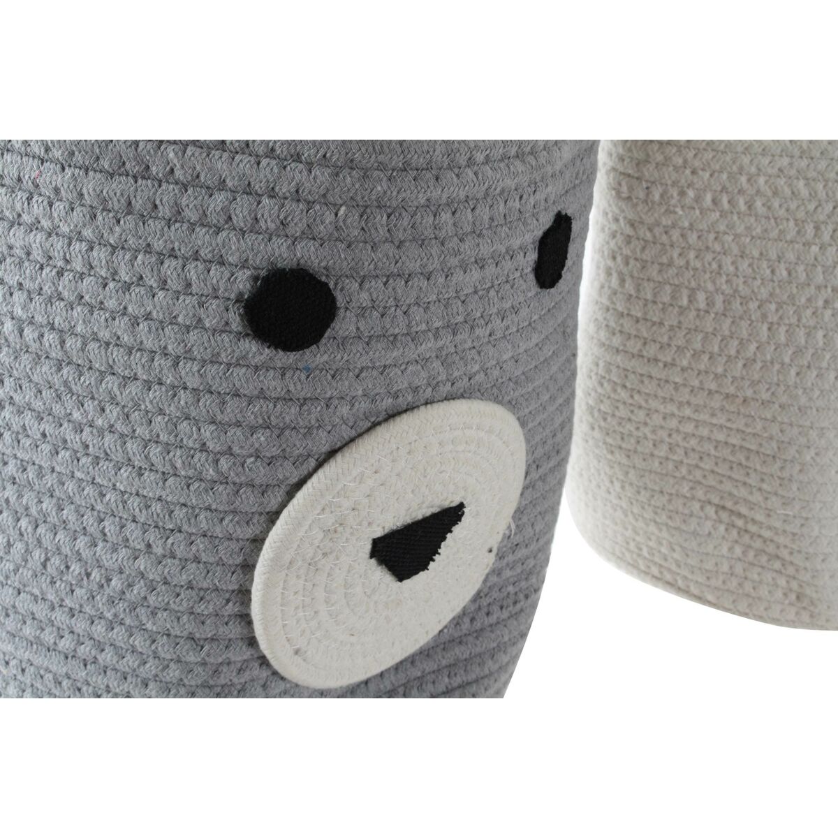 Διακοσμητικό Καλάθι DKD Home Decor Λευκό Γκρι Παιδικά Αρκούδα 25 x 25 x 37 cm (x2)