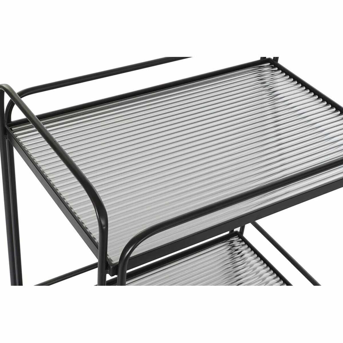 Serveringsvogn DKD Home Decor Μαύρο Μέταλλο Κρυστάλλινο 60,5 x 40,5 x 75,5 cm Serveringsvogn DKD Home Decor Μαύρο Μέταλλο Κρυστάλλινο 60,5 x 40,5 x 75,5 cm