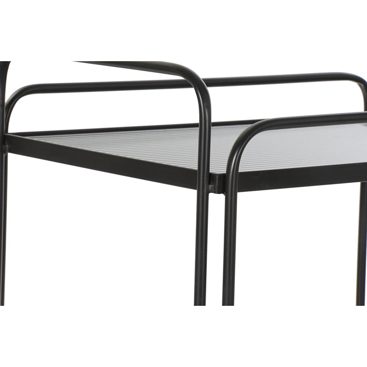 Serveringsvogn DKD Home Decor Μαύρο Μέταλλο Κρυστάλλινο 60,5 x 40,5 x 75,5 cm Serveringsvogn DKD Home Decor Μαύρο Μέταλλο Κρυστάλλινο 60,5 x 40,5 x 75,5 cm
