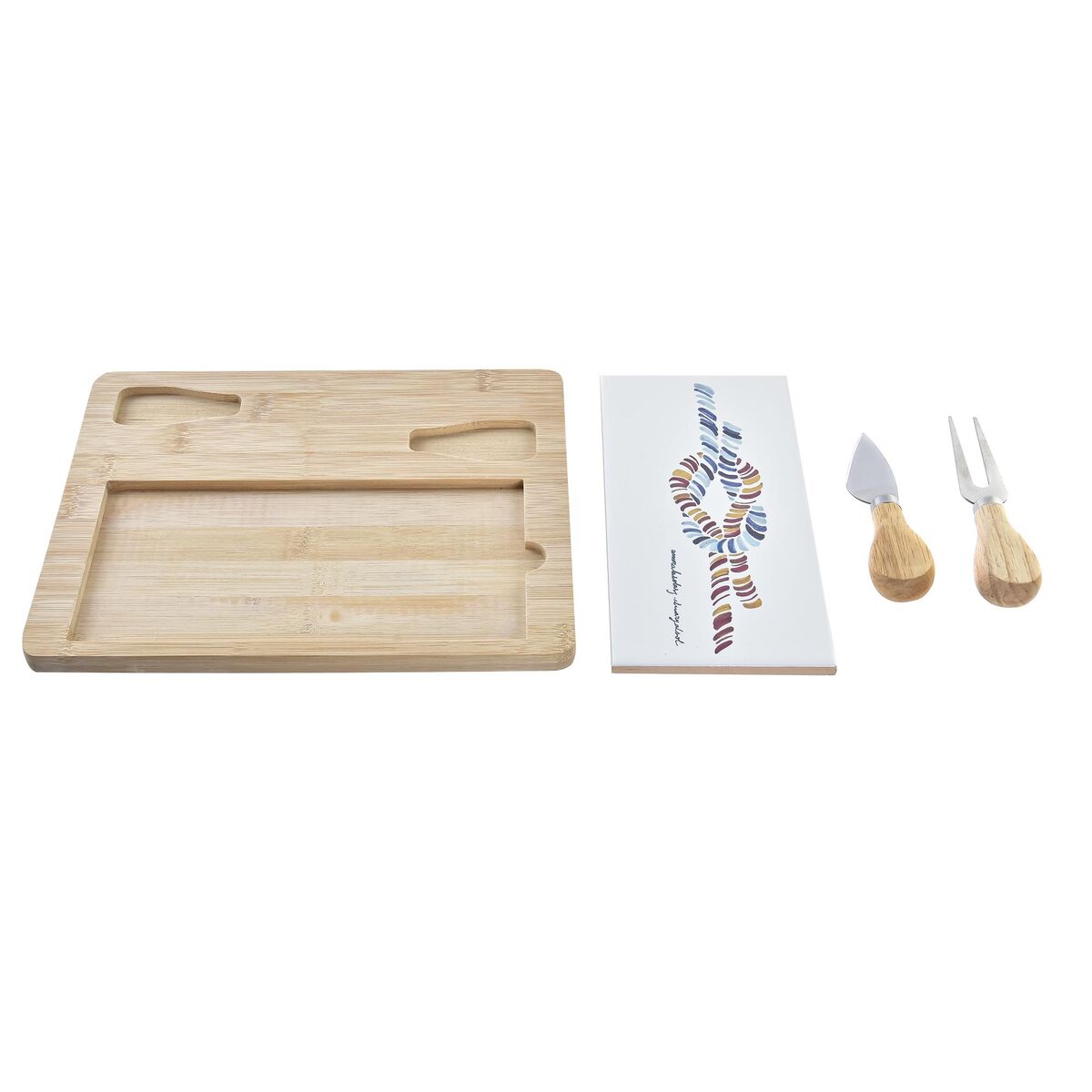 Πίνακας κοπής τυριών DKD Home Decor Bamboo Πήλινα 24,5 x 20 x 1,2 cm Ναύτης
