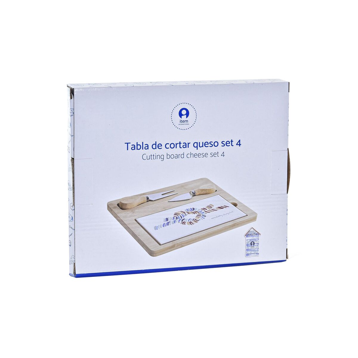 Πίνακας κοπής τυριών DKD Home Decor Bamboo Πήλινα 24,5 x 20 x 1,2 cm Ναύτης