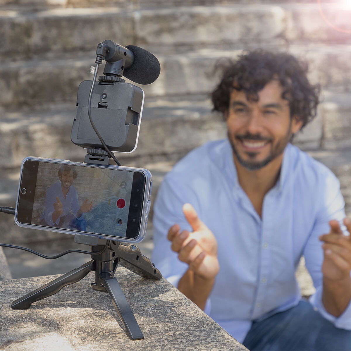 Kit Vlogging με Φως, Μικρόφωνο και Τηλεχειριστήριο Plodni InnovaGoods 6 Τεμάχια Kit Vlogging με Φως, Μικρόφωνο και Τηλεχειριστήριο Plodni InnovaGoods 6 Τεμάχια