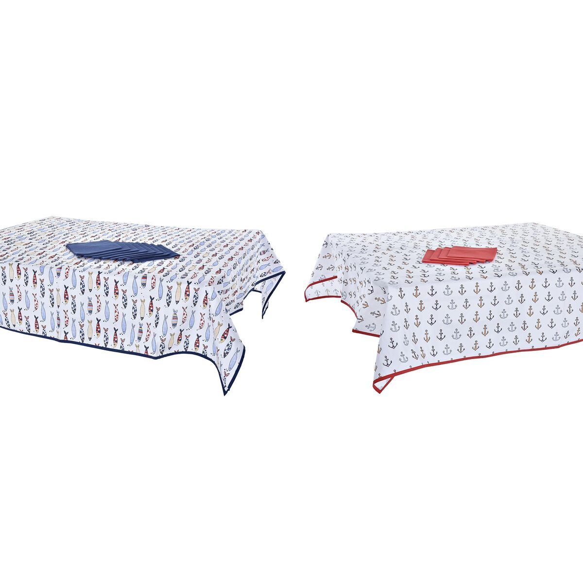 Σετ σεντονιών DKD Home Decor Μπλε Λευκό Κόκκινο 150 x 150 x 0,5 cm (x2) Σετ σεντονιών DKD Home Decor Μπλε Λευκό Κόκκινο 150 x 150 x 0,5 cm (x2)