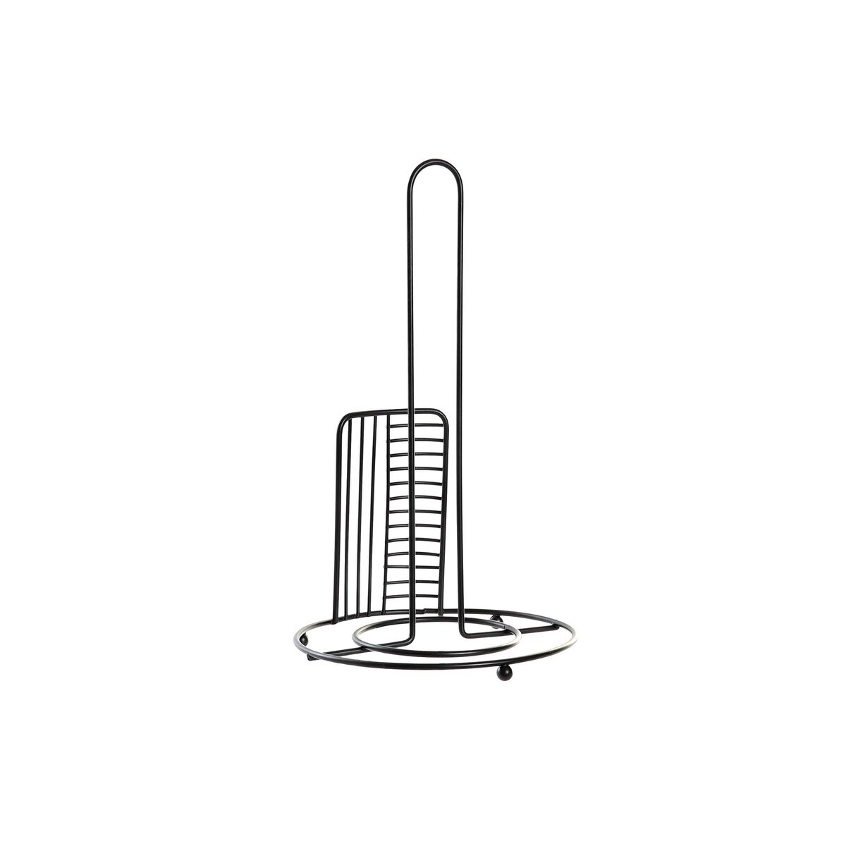 Βάση Χαρτιού Κουζίνας DKD Home Decor Μαύρο Μέταλλο (18,5 x 18,5 x 31,5 cm)