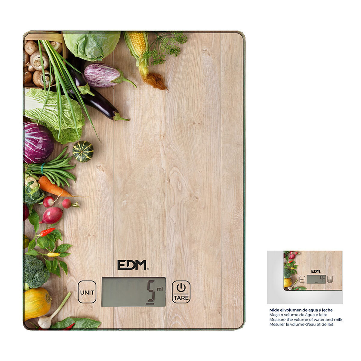 ζυγαριά κουζίνας EDM 07527 Καφέ Ξύλο 5 kg ζυγαριά κουζίνας EDM 07527 Καφέ Ξύλο 5 kg