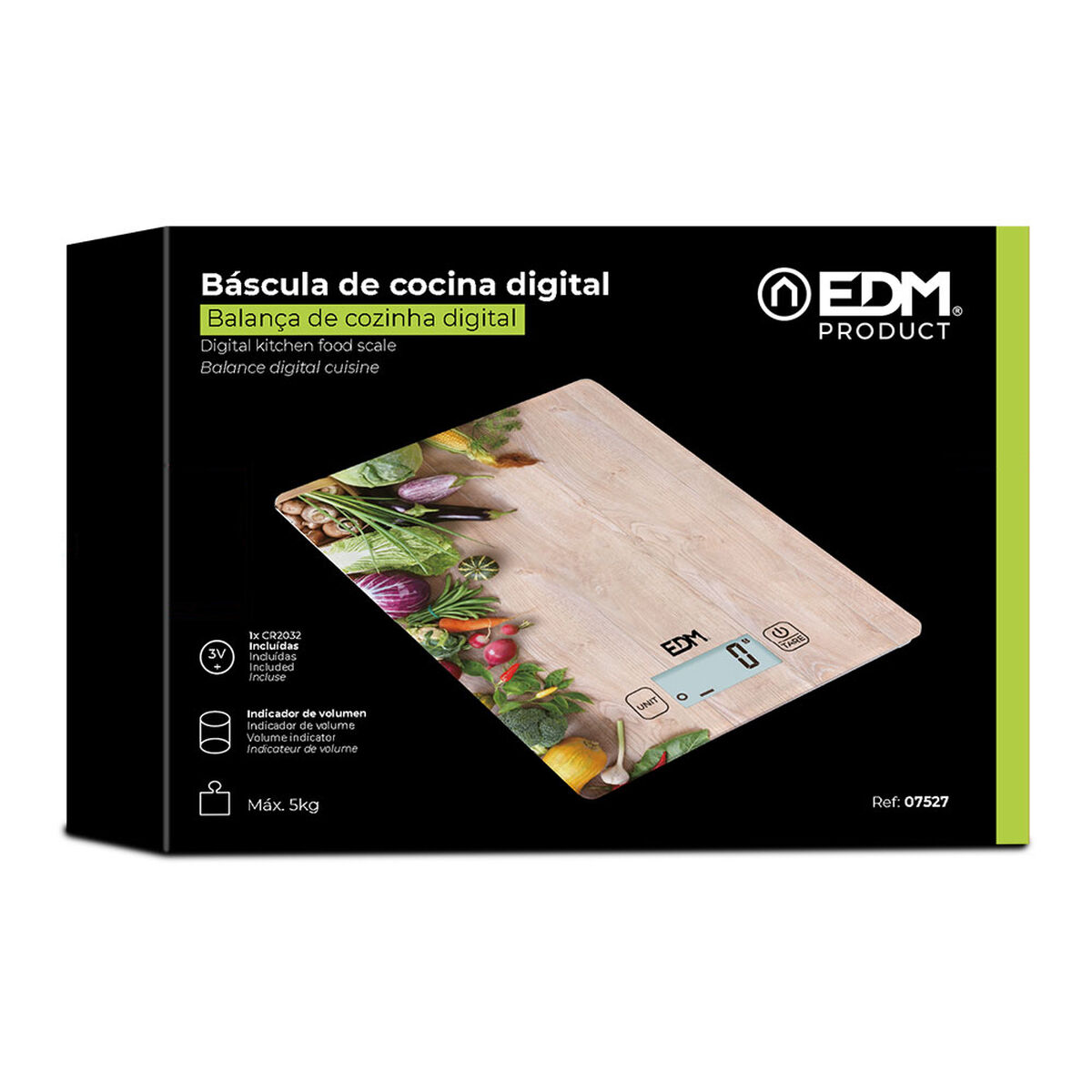 ζυγαριά κουζίνας EDM 07527 Καφέ Ξύλο 5 kg ζυγαριά κουζίνας EDM 07527 Καφέ Ξύλο 5 kg