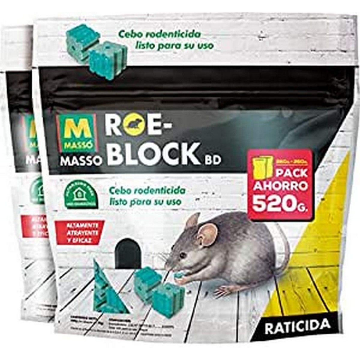 Δηλητήριο για τρωκτικά Massó Roe-Block 260 gr + 260 gr 520 g