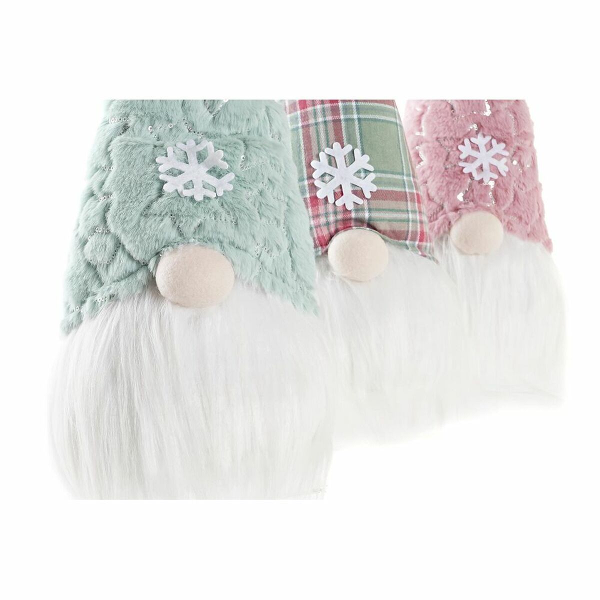 Άη Βασίλης DKD Home Decor Κόκκινο Πράσινο Ροζ Νάνος 17 x 16 x 54 cm (3 Μονάδες)