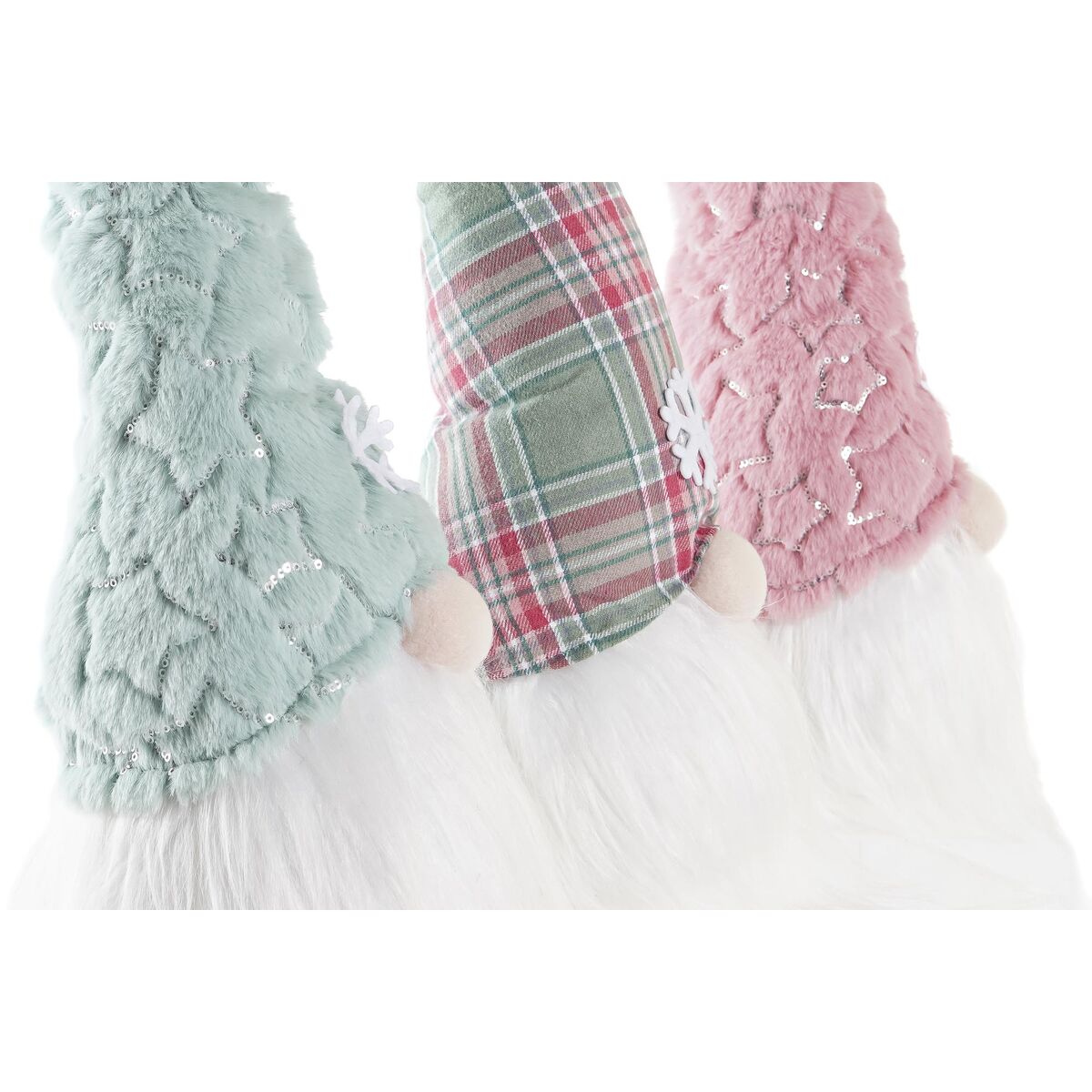 Άη Βασίλης DKD Home Decor Κόκκινο Πράσινο Ροζ Νάνος 17 x 16 x 54 cm (3 Μονάδες)