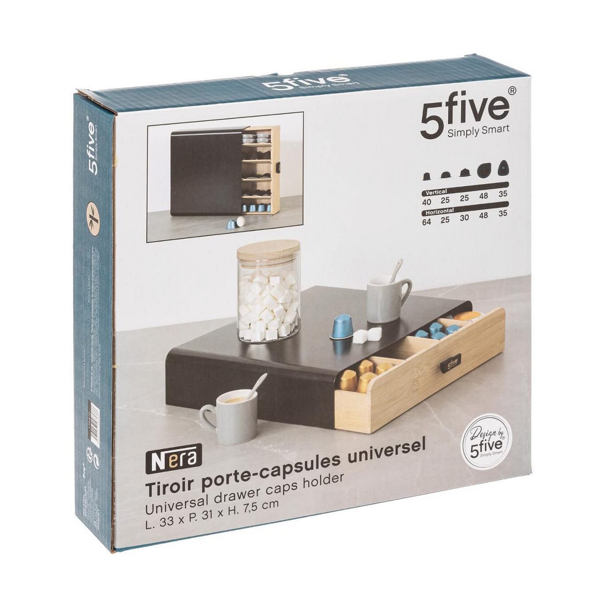 Διοργανωτής Κάψουλες Καφέ 5five Simply Smart Noir Kitchen Μαύρο Μέταλλο 33 x 31 x 7,5 cm Διοργανωτής Κάψουλες Καφέ 5five Simply Smart Noir Kitchen Μαύρο Μέταλλο 33 x 31 x 7,5 cm