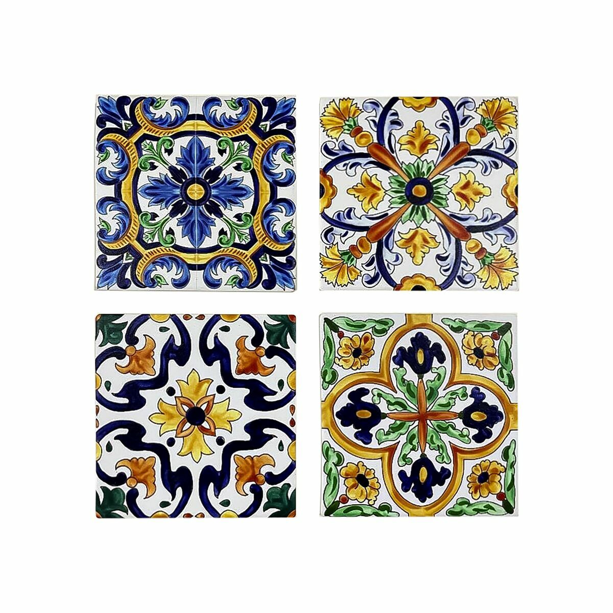Σουβέρ DKD Home Decor Πλακάκι 4 Μονάδες (10,8 x 10,8 x 0,7 cm)