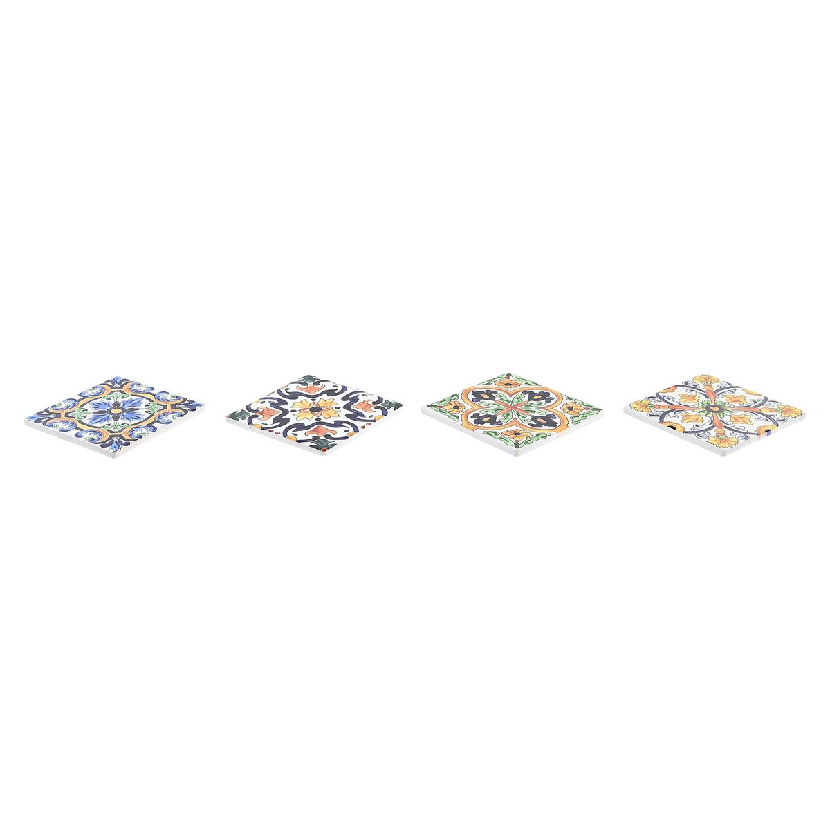 Σουβέρ DKD Home Decor Πλακάκι 4 Μονάδες (10,8 x 10,8 x 0,7 cm)