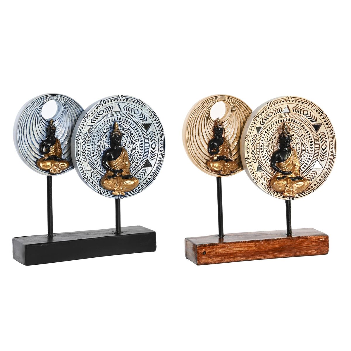 Διακοσμητική Φιγούρα DKD Home Decor 25 x 6,7 x 25,6 cm Μπεζ Μπλε Βούδας Ανατολικó (x2)