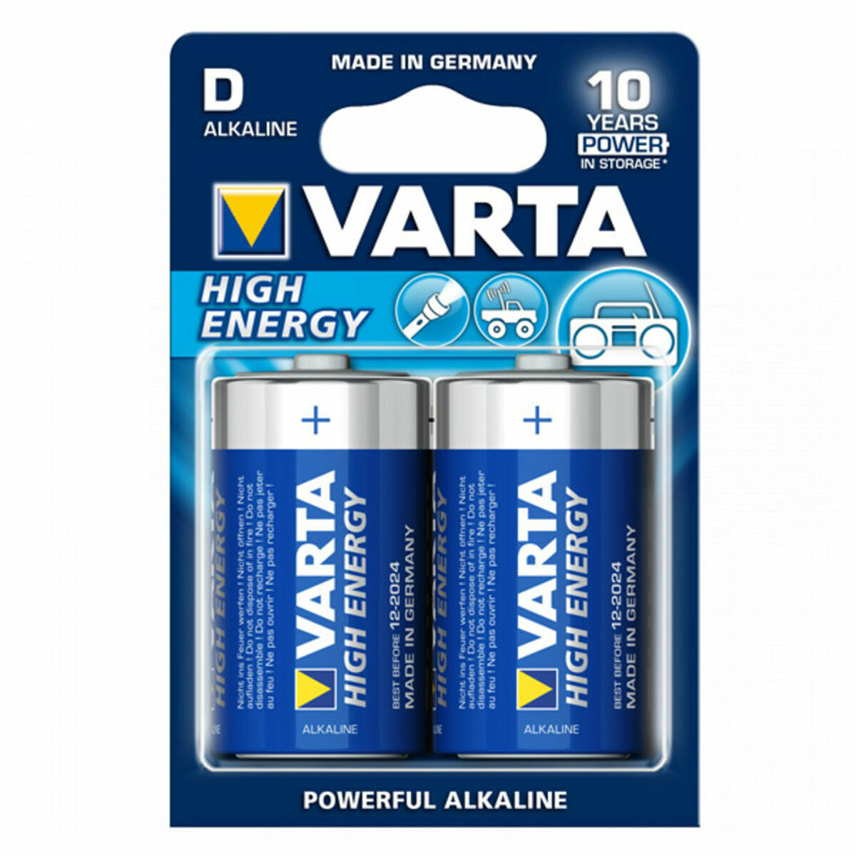 Μπαταρία Varta LR20 D 1,5 V 16500 mAh High Energy (2 pcs) Μπλε Μπαταρία Varta LR20 D 1,5 V 16500 mAh High Energy (2 pcs) Μπλε