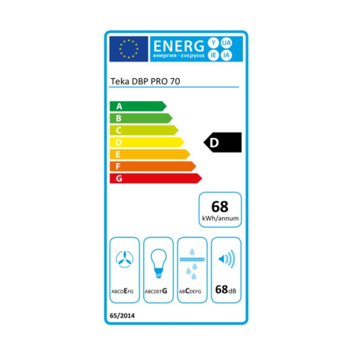 Συμβατικός Απορροφητήρας Teka DBP70PRO 70 cm 613 m3/h 68 dB 236W Συμβατικός Απορροφητήρας Teka DBP70PRO 70 cm 613 m3/h 68 dB 236W