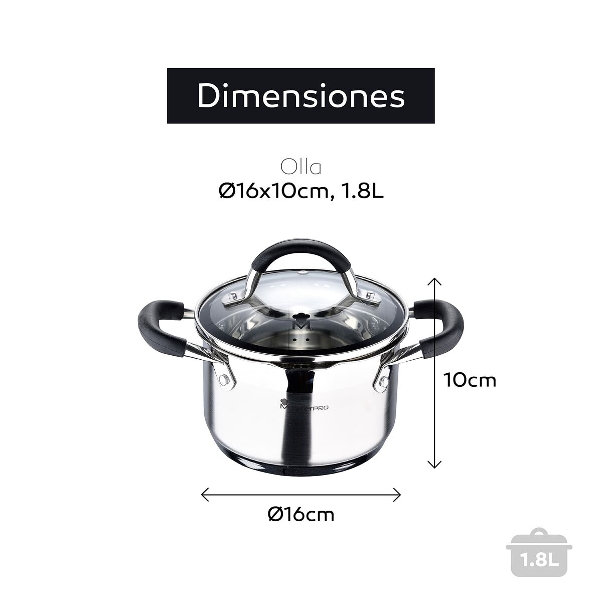 Κατσαρόλα για Αργό Μαγείρεμα Masterpro Ø 16 cm 1,8 L Κατσαρόλα για Αργό Μαγείρεμα Masterpro Ø 16 cm 1,8 L