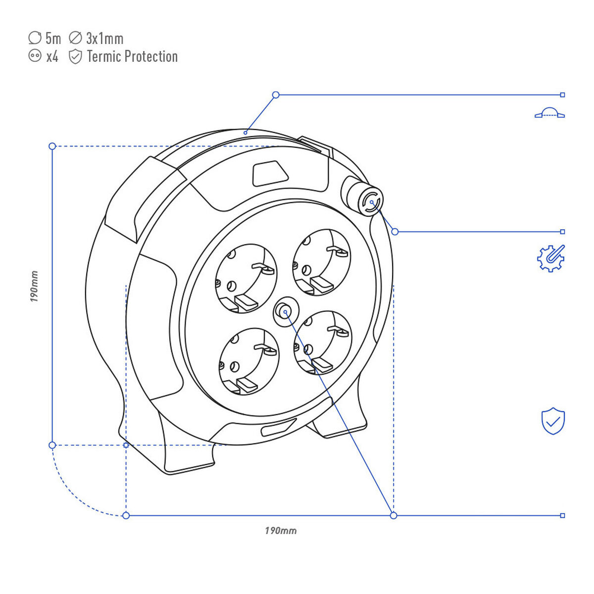 Επέκταση EDM 20050 Κόκκινο 5 m Καλώδιο