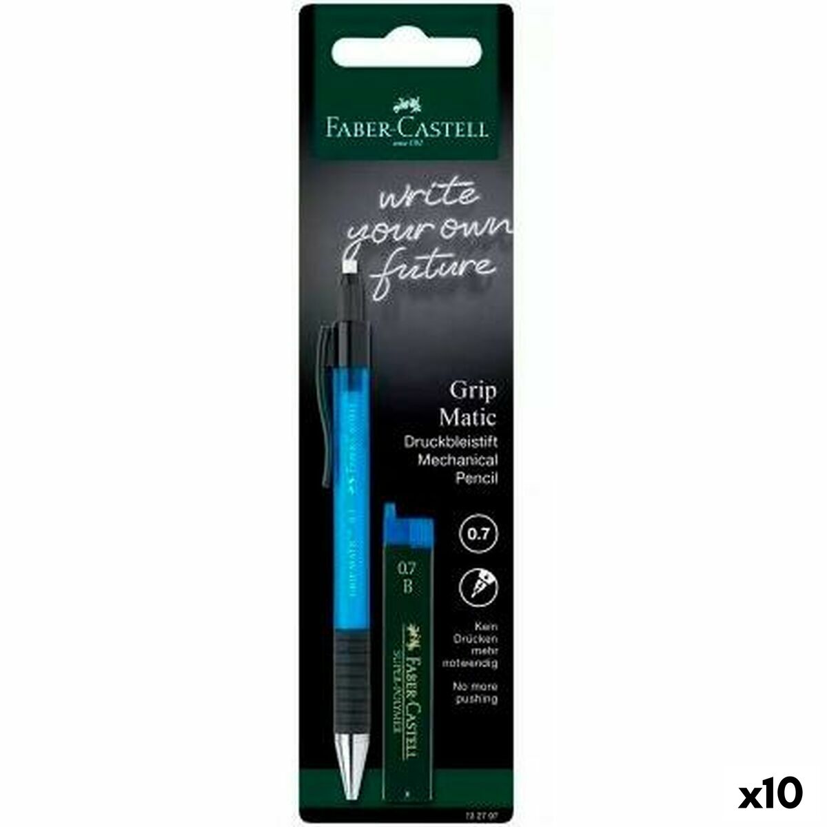 Μηχανικό Mολύβι Faber-Castell Grip  Matic Μπλε 0,7 mm (x10)