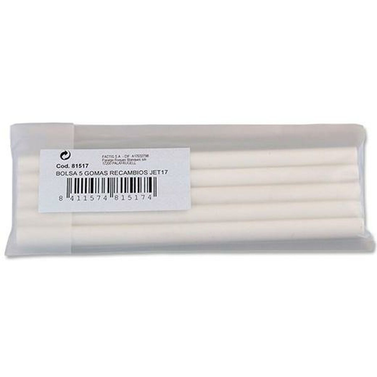 Γόμα Milan Ανταλλακτικό Λευκό Ø 7 mm (5 Μονάδες) Γόμα Milan Ανταλλακτικό Λευκό Ø 7 mm (5 Μονάδες)