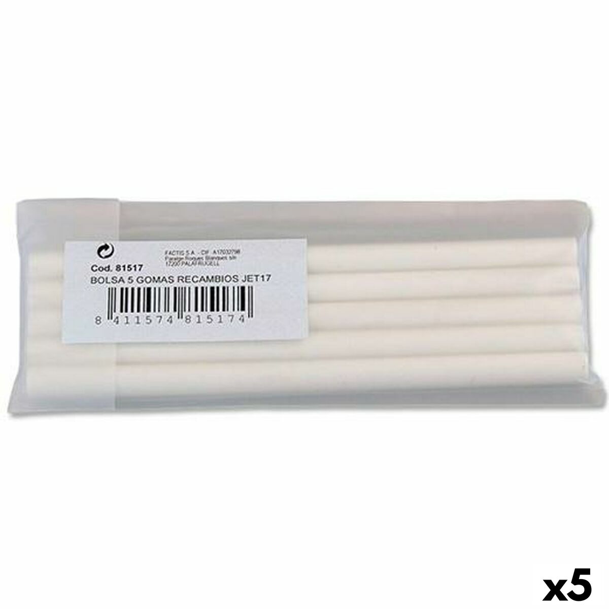 Γόμα Milan Ανταλλακτικό Λευκό Ø 7 mm (5 Μονάδες) Γόμα Milan Ανταλλακτικό Λευκό Ø 7 mm (5 Μονάδες)