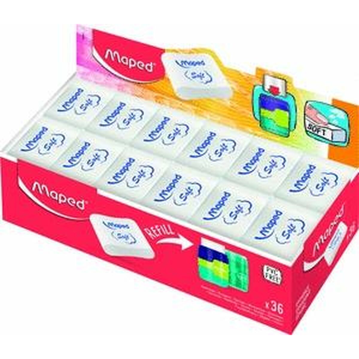 Σετ Γόμες Maped Essential Soft Connect Λευκό 36 Μονάδες Σετ Γόμες Maped Essential Soft Connect Λευκό 36 Μονάδες