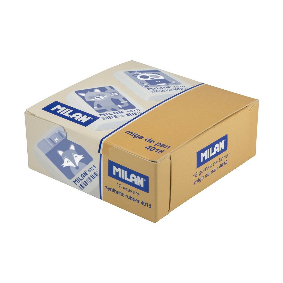Γόμα Milan 4018 Λευκό 18 Τεμάχια Γόμα Milan 4018 Λευκό 18 Τεμάχια