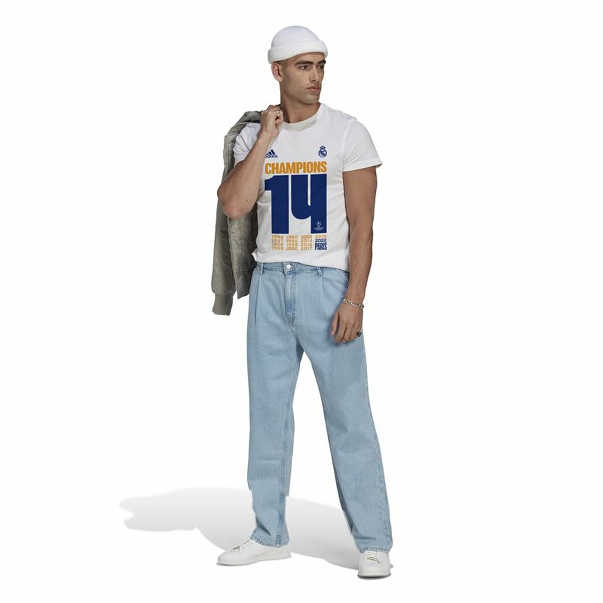 Ανδρικά Κοντομάνικα Πουκάμισα Ποδοσφαίρου Adidas Real Madrid Champions 2022