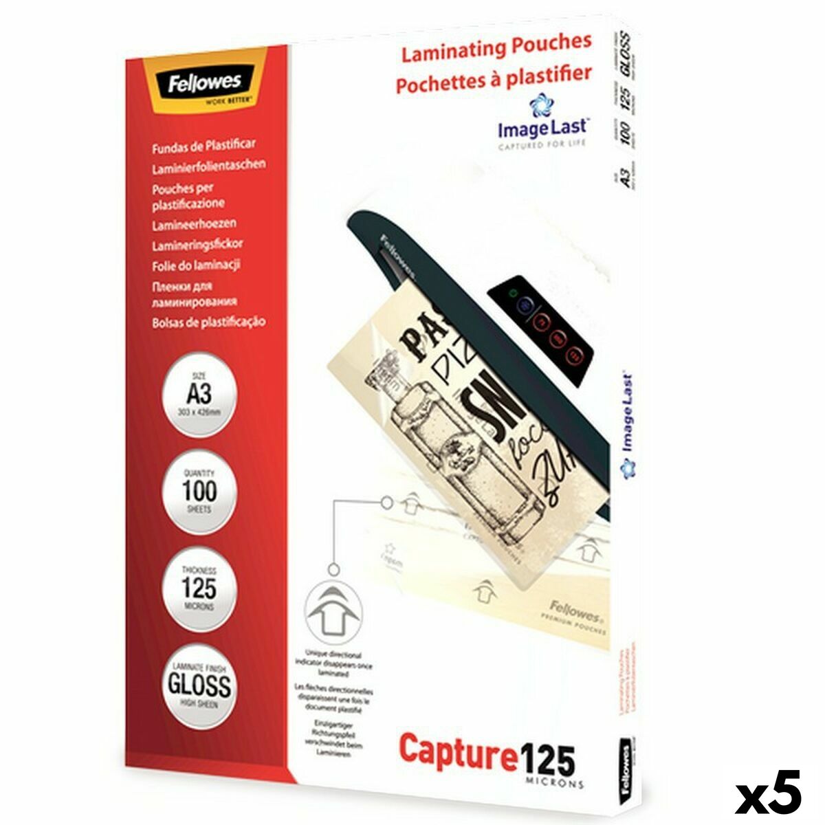 Laminating Pouches Fellowes 100 Τεμάχια Διαφανές A3 (5 Μονάδες) Laminating Pouches Fellowes 100 Τεμάχια Διαφανές A3 (5 Μονάδες)