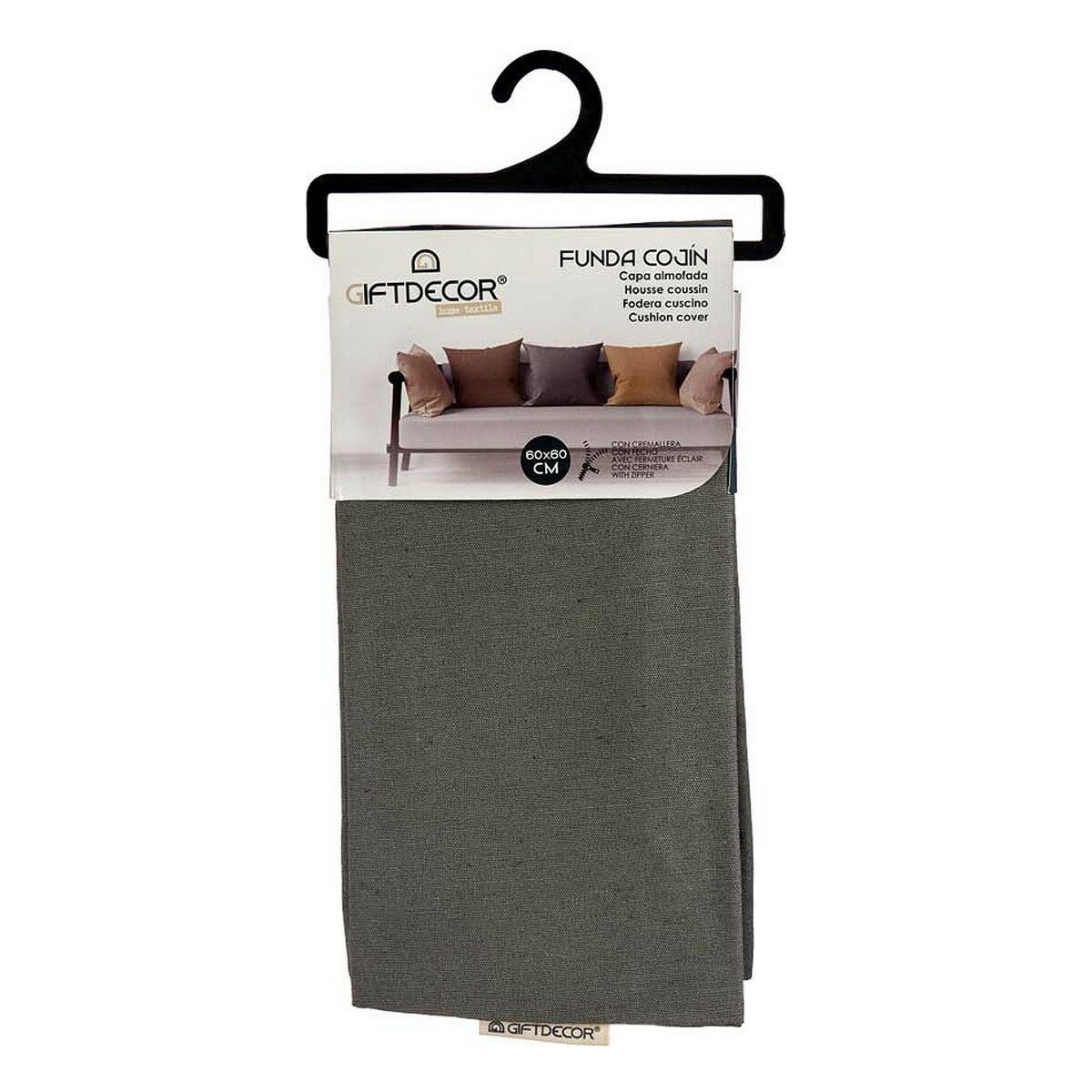 Κάλυψη μαξιλαριού Gift Decor Ανθρακί 60 x 0,5 x 60 cm