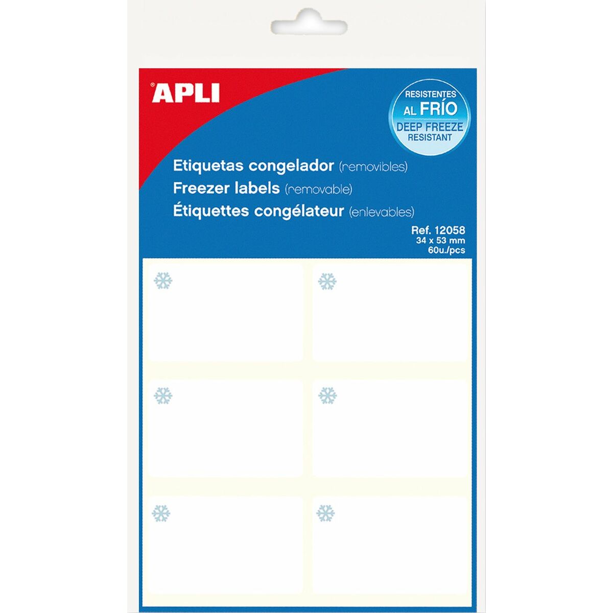 Ετικέτες Apli Λευκό Ψύκτης 10 Φύλλα 34 x 53 mm (x10) Ετικέτες Apli Λευκό Ψύκτης 10 Φύλλα 34 x 53 mm (x10)