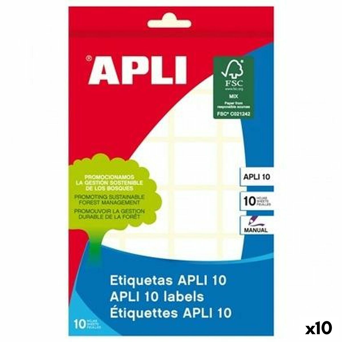 Ετικέτες Apli Λευκό 10 Φύλλα 22 x 32 mm (x10) Ετικέτες Apli Λευκό 10 Φύλλα 22 x 32 mm (x10)