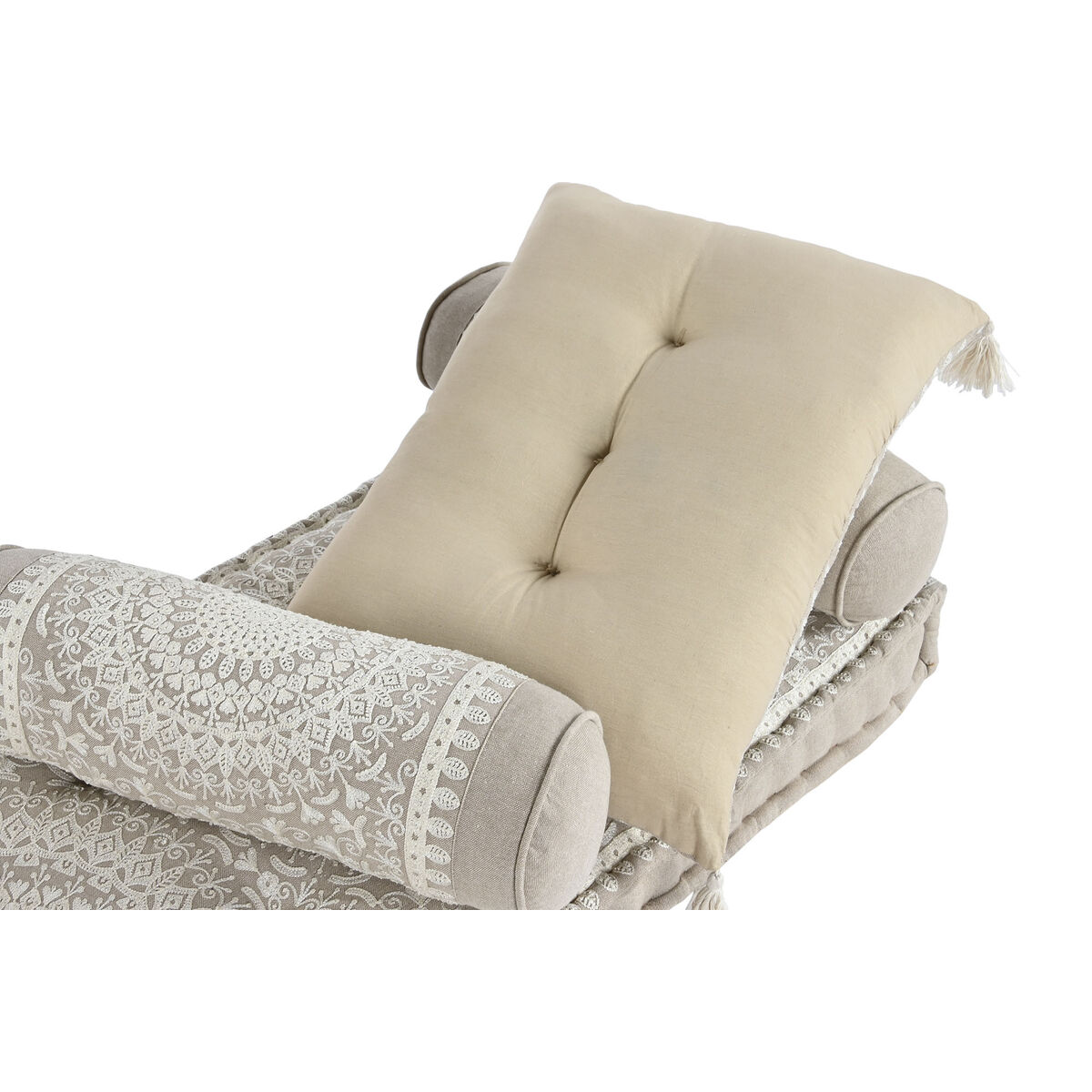 Πολυθρόνα DKD Home Decor Λευκό Μπεζ 90 x 56 x 15 cm Πολυθρόνα DKD Home Decor Λευκό Μπεζ 90 x 56 x 15 cm