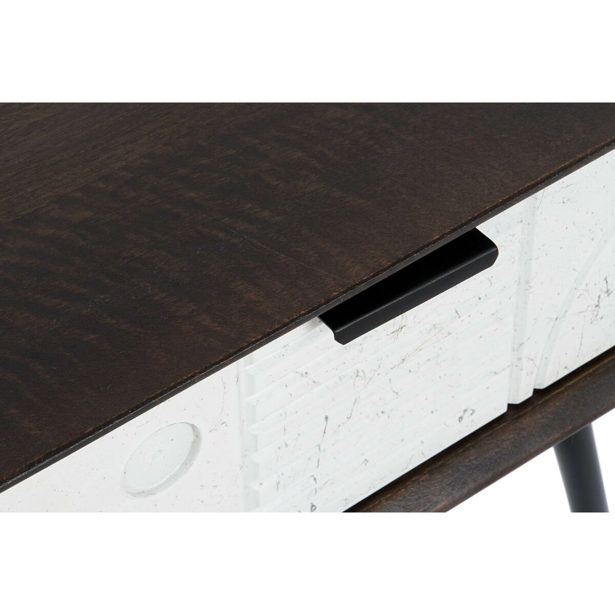 Κομοδίνο DKD Home Decor 45 x 38 x 50 cm Μαύρο Μέταλλο Λευκό Ξύλο από Μάνγκο Wengue Κομοδίνο DKD Home Decor 45 x 38 x 50 cm Μαύρο Μέταλλο Λευκό Ξύλο από Μάνγκο Wengue