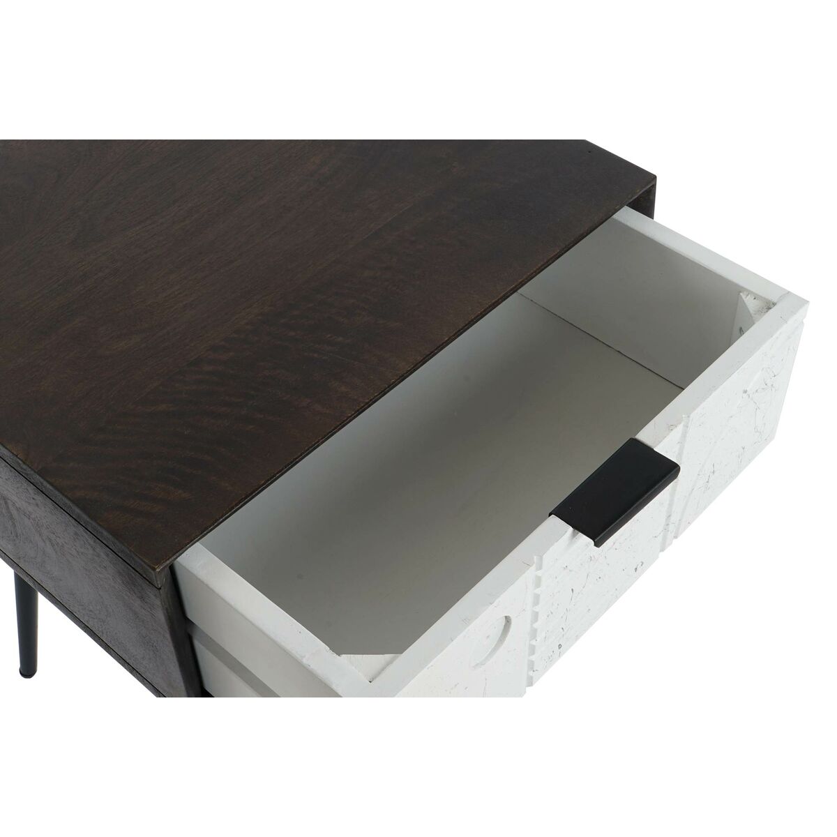 Κομοδίνο DKD Home Decor 45 x 38 x 50 cm Μαύρο Μέταλλο Λευκό Ξύλο από Μάνγκο Wengue Κομοδίνο DKD Home Decor 45 x 38 x 50 cm Μαύρο Μέταλλο Λευκό Ξύλο από Μάνγκο Wengue