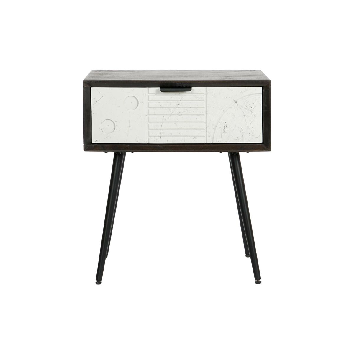 Κομοδίνο DKD Home Decor 45 x 38 x 50 cm Μαύρο Μέταλλο Λευκό Ξύλο από Μάνγκο Wengue Κομοδίνο DKD Home Decor 45 x 38 x 50 cm Μαύρο Μέταλλο Λευκό Ξύλο από Μάνγκο Wengue