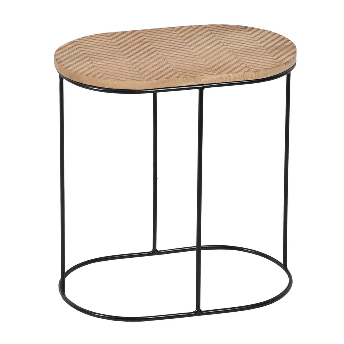 Βοηθητικό Τραπέζι 60 x 39,5 x 60 cm Φυσικό Μαύρο Μέταλλο Ξύλο (x2) Βοηθητικό Τραπέζι 60 x 39,5 x 60 cm Φυσικό Μαύρο Μέταλλο Ξύλο (x2)