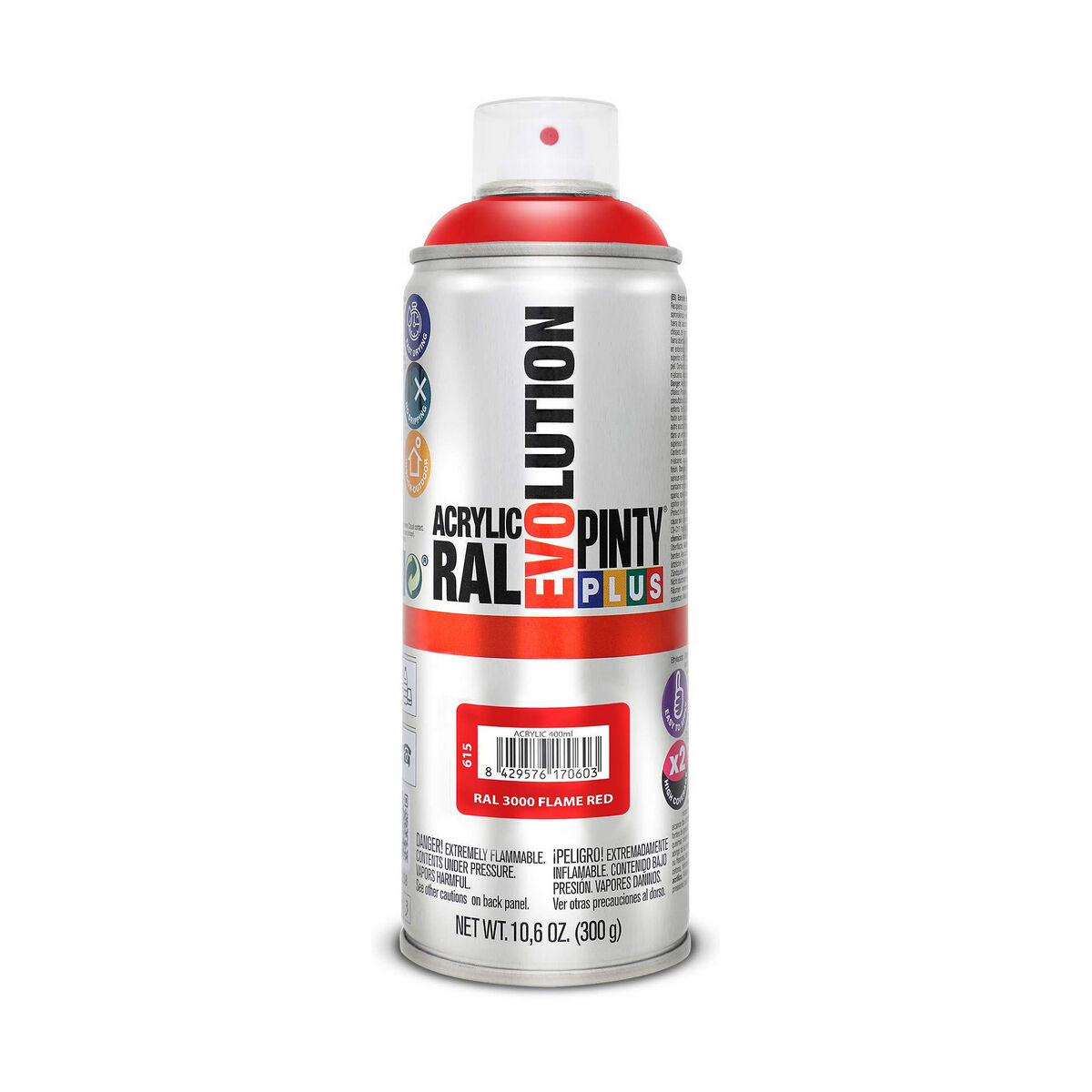 Σπρέι βαφής Pintyplus Evolution RAL 3000 400 ml Flame Red Σπρέι βαφής Pintyplus Evolution RAL 3000 400 ml Flame Red
