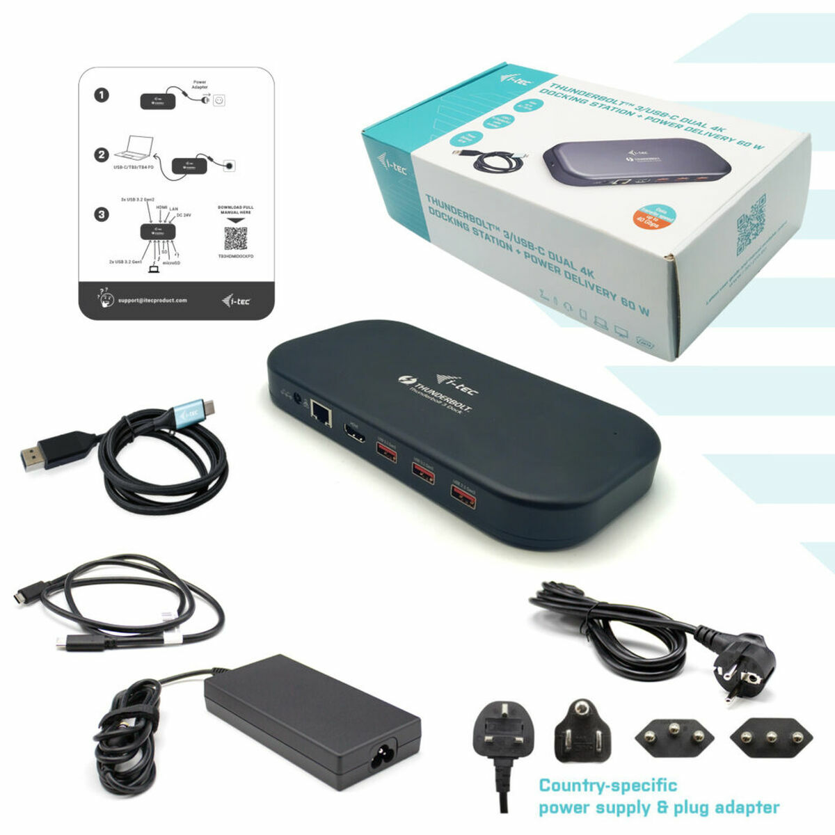 Dockstation i-Tec TB3HDMIDOCKPD Μαύρο Dockstation i-Tec TB3HDMIDOCKPD Μαύρο