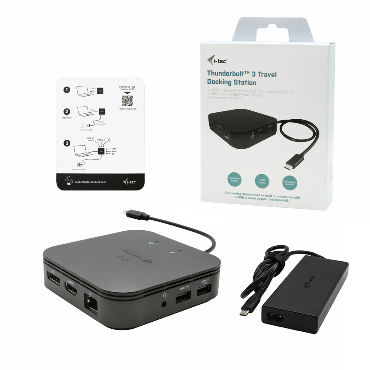 Dockstation i-Tec TB3TRAVELDOCKPD60W Μαύρο Dockstation i-Tec TB3TRAVELDOCKPD60W Μαύρο
