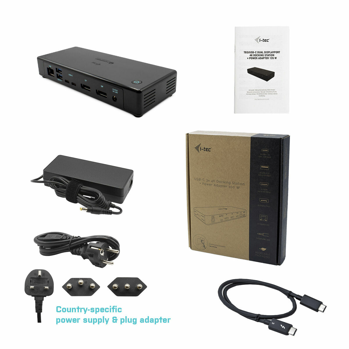 Dockstation i-Tec TB3CDUALDPDOCKPD Μαύρο Dockstation i-Tec TB3CDUALDPDOCKPD Μαύρο