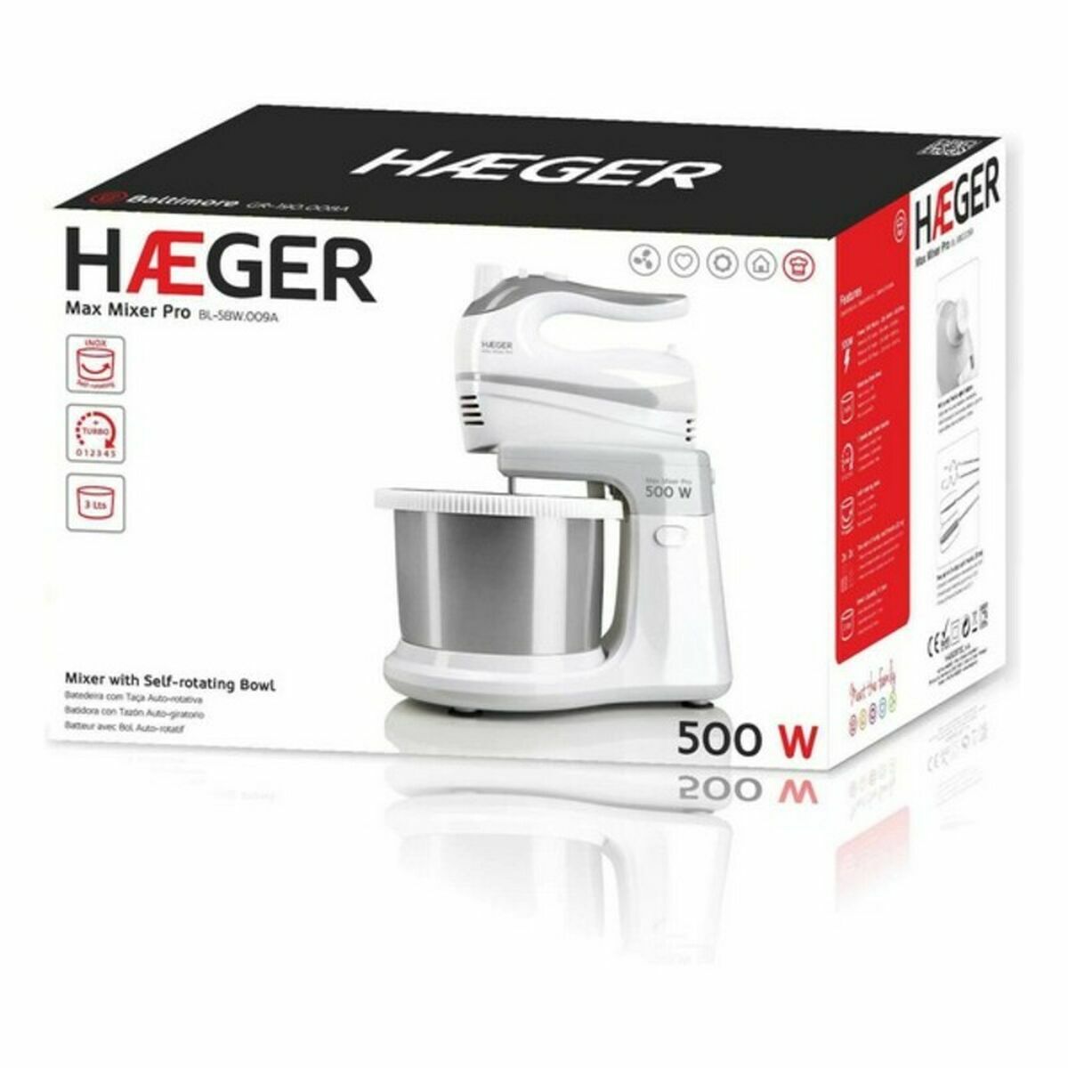 μίξερ-ζυμωτήριο με μπολ Haeger BL-5BW.009A 2 L 500 W 500W μίξερ-ζυμωτήριο με μπολ Haeger BL-5BW.009A 2 L 500 W 500W