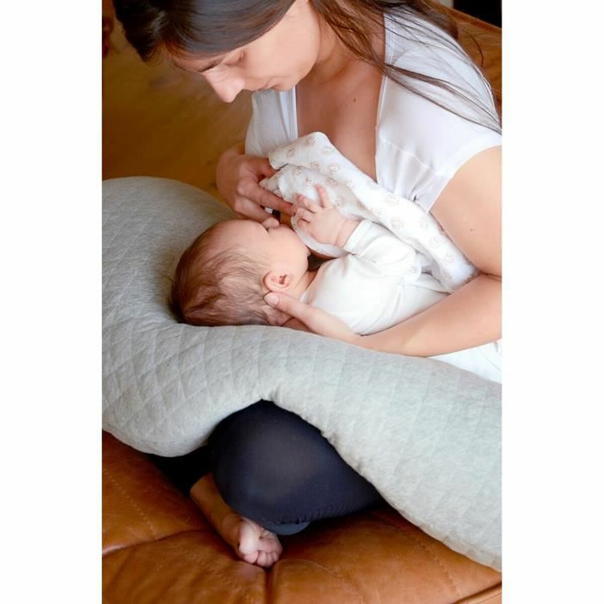 Breastfeeding Cushion Béaba Big Flopsy Γκρι (Δωρεάν Μεταφορικά)