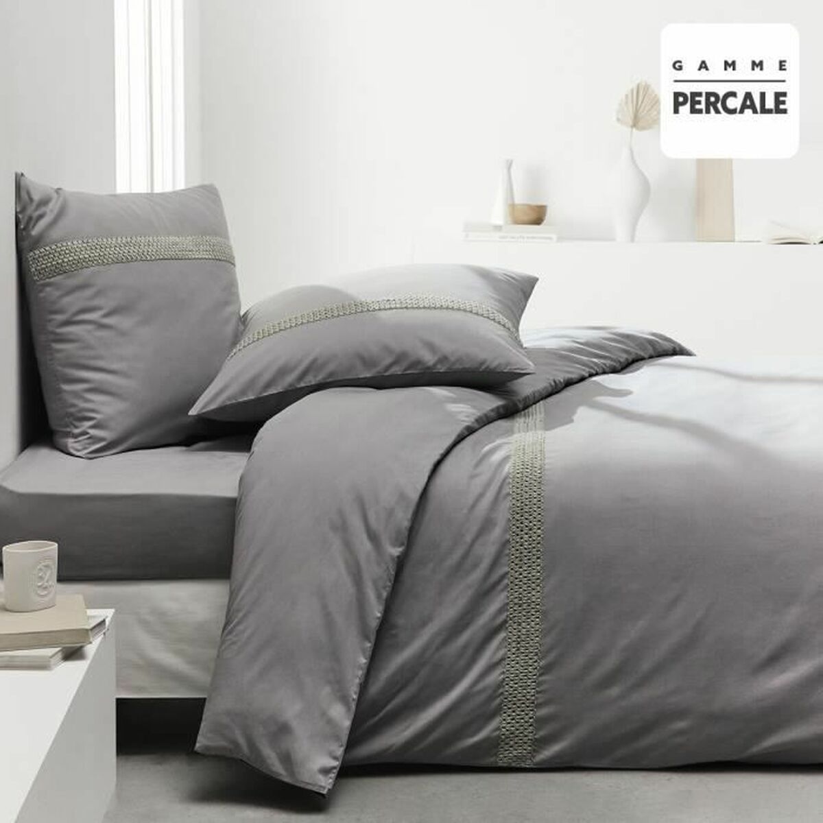 Κάλυψη παπλώματος TODAY Percale Γκρι 220 x 240 cm (Δωρεάν Μεταφορικά)