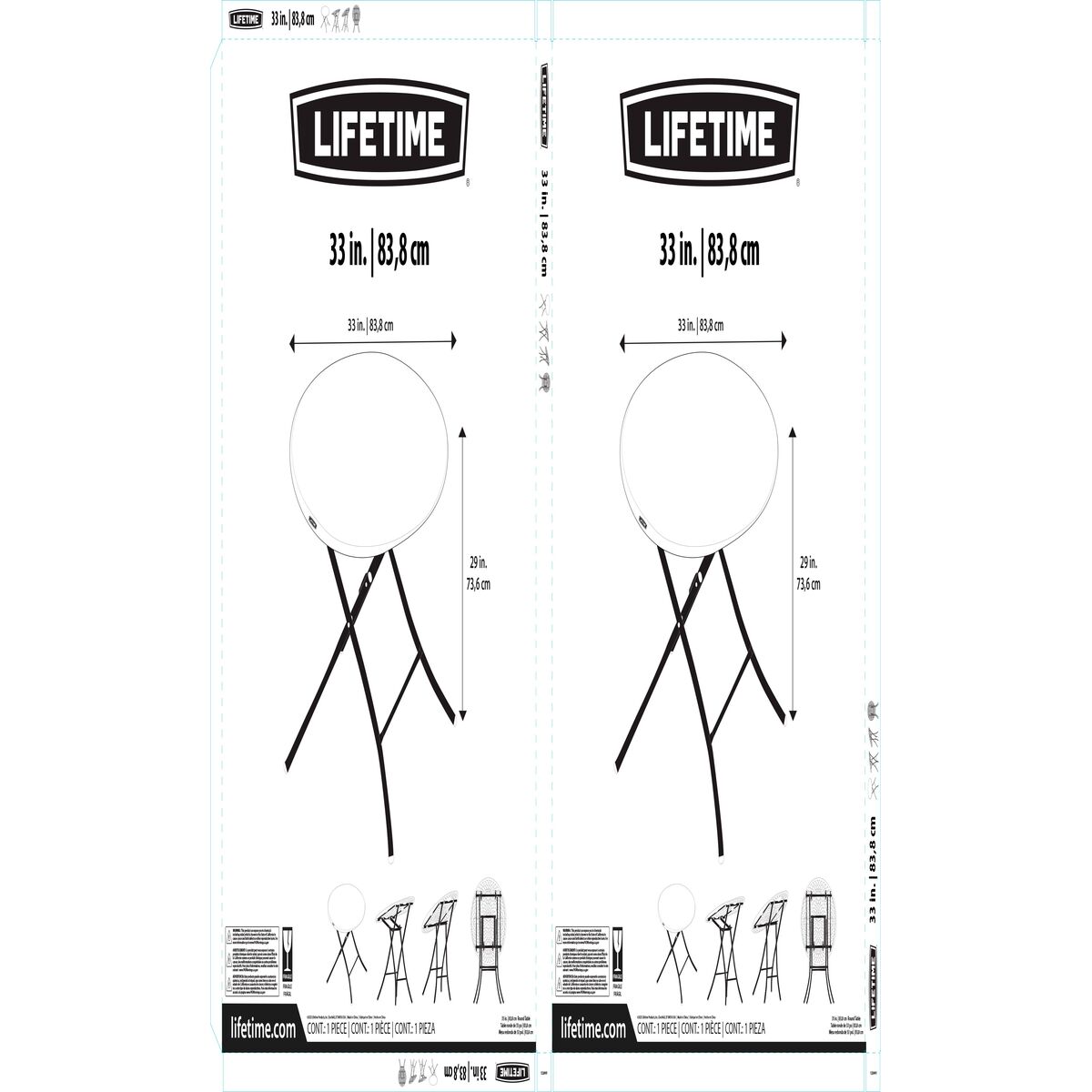 Βοηθητικό Τραπέζι Lifetime Λευκό 83,5 x 73,5 x 83,5 cm Χάλυβας Πλαστική ύλη