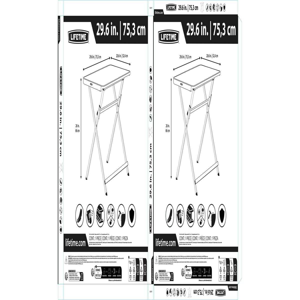 Βοηθητικό Τραπέζι Lifetime Μαύρο 75 x 66 x 50,5 cm Χάλυβας Πλαστική ύλη