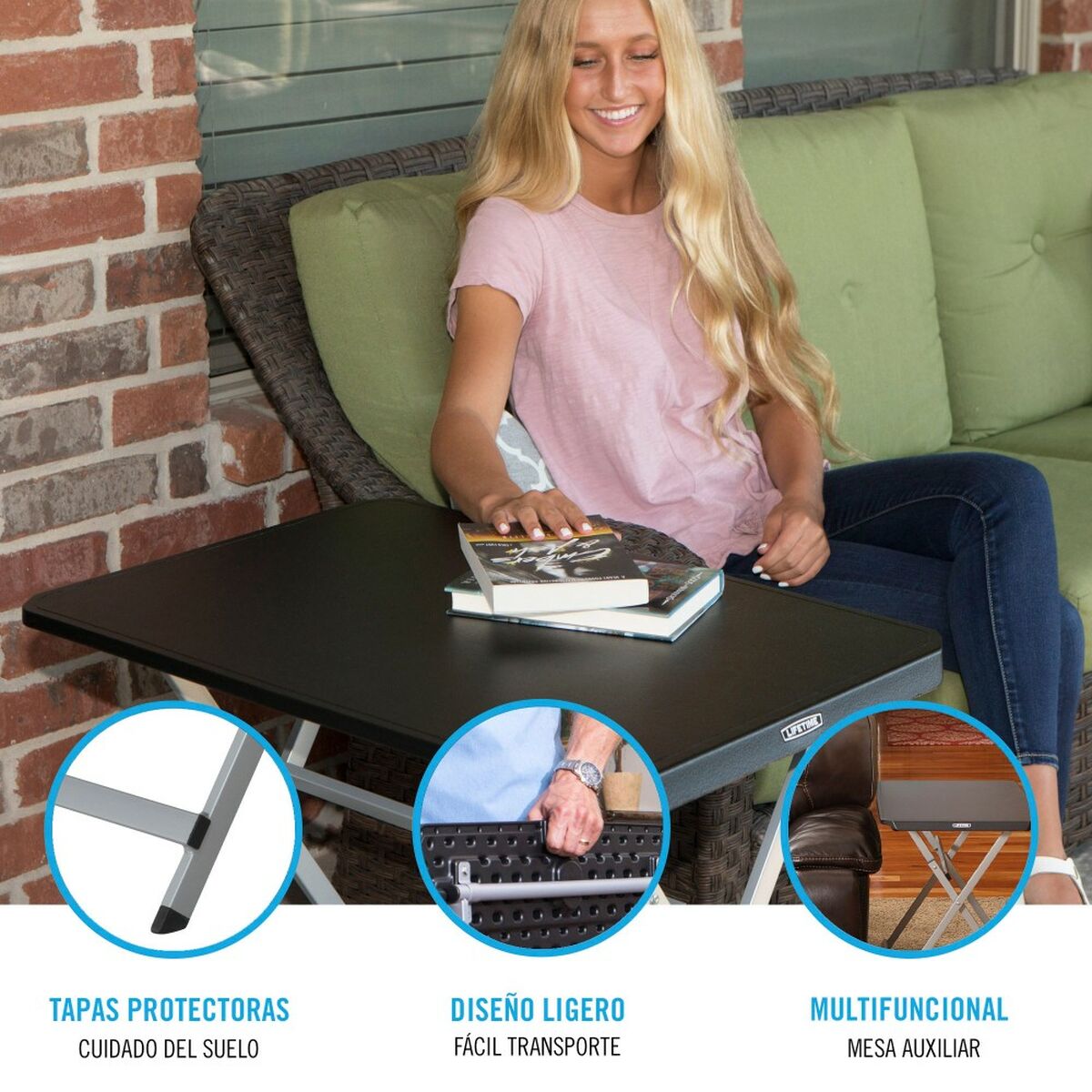 Βοηθητικό Τραπέζι Lifetime Μαύρο 75 x 66 x 50,5 cm Χάλυβας Πλαστική ύλη